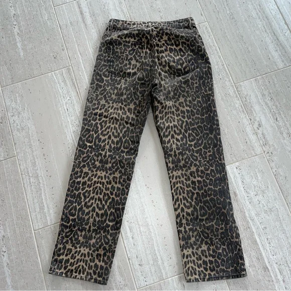 Leopard Print Straight Leg Jeans - Picture 6 of 6